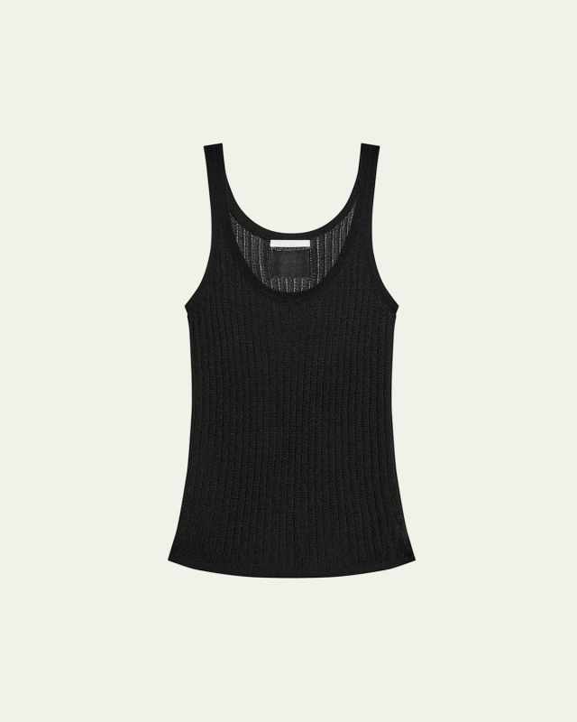 Pointelle Knit Tank Top